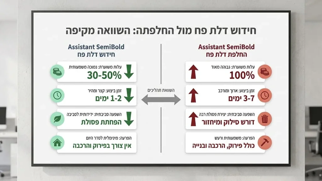 דלת מתכת מחודשת לאחר תהליך צבע מקצועי